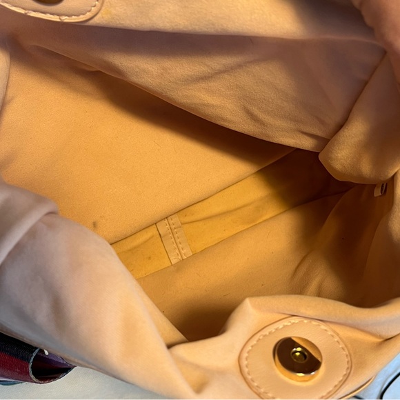 AH•DORNED Classic Vegan Leather Messenger Bag Pale Pink w/Striped Strap - Picture 8 of 10